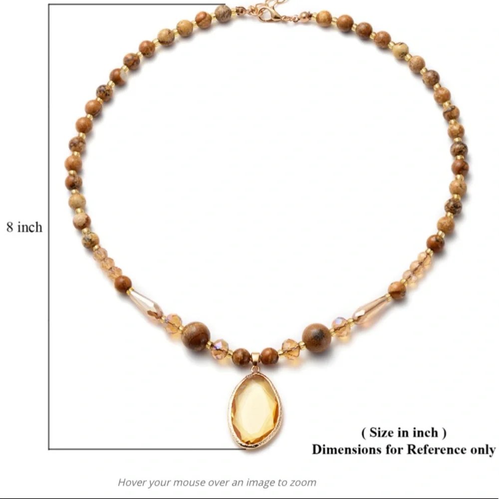 Picture Jasper Bead Necklace